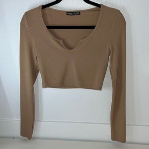 3 colors long sleeve notched neck